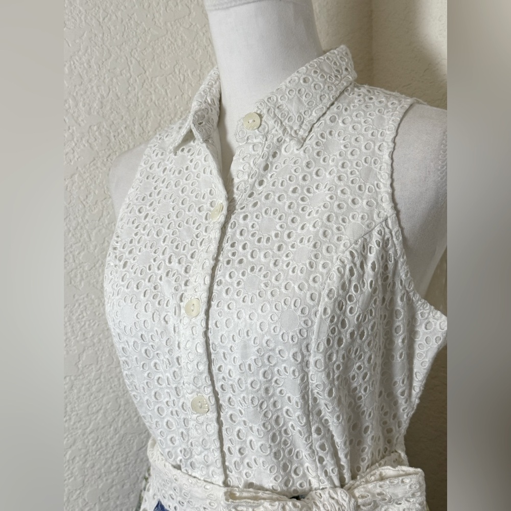 Mixed Media Eyelet Patchwork Print Fit and Flare Dress. Size S - Picture 3 of 8